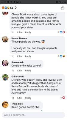 Clint Avery Facebook with my review. This is his friends one with threat others just harrassment name calling etc