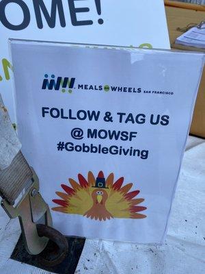 Meals on Wheels Thanksgiving Meal Delivery! @mowsf #gobblegiving