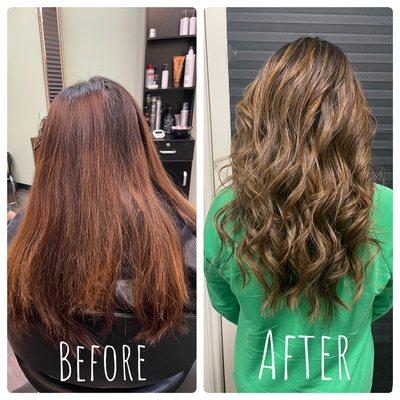 Color with balayage and style