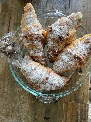 Dark chocolate  and white chocolate croissants with chocolate lollipop!!