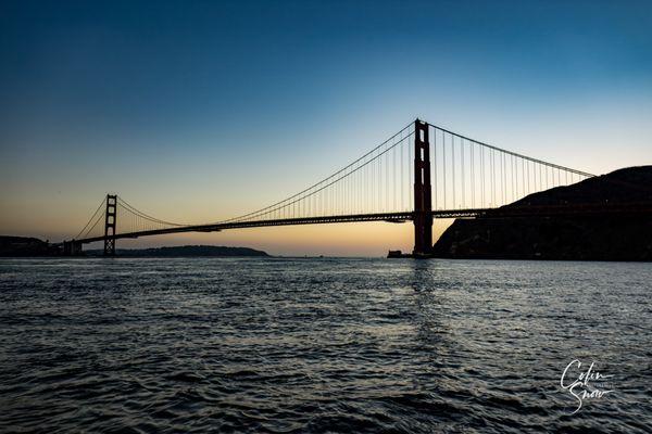 Golden Gate Bridge at dusk