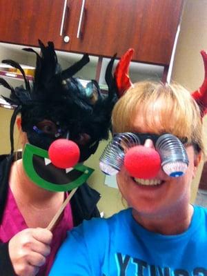 Miss.Chris and Mrs.Carrie having fun at work!