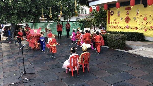 Chinese Nee Year celebration. I was impressed by what the teachers taught the kids for the play!