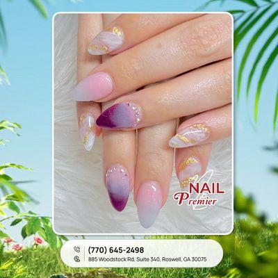 Marble, ombre, and gems - the ultimate luxury mani. 
* : https://lk.macmarketing.us/nailpremier-booking