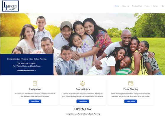 Lipzen Law - custom website design and onsite SEO; social media profile upgrades. https://lipzenlaw.com