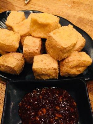 Stinky tofu with hot sauce