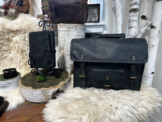 Leather journals and bags