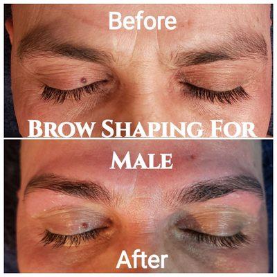 Sugaring hair removal brow shaping for men too!