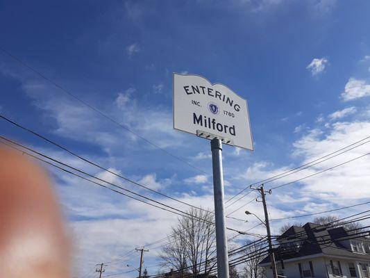 Entering Milford from Hopedale.