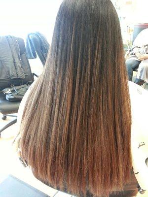 Japanese magic straight over ombre color. .