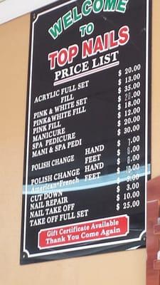 Price list