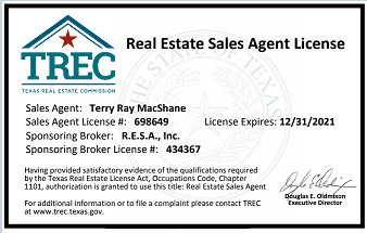 Texas Licensed Real Estate Agent