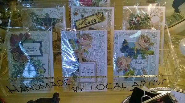 come and see our beautiful hand made cards, made by local artist.