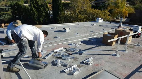 Solar installation in progress in Santa Barbara - Before