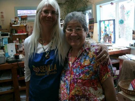 Jane Lumsden on left, owner and founder of Semilla Natural Foods