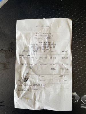 The receipt