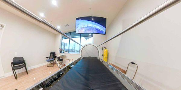 View from inside our acrylic hyperbaric chamber