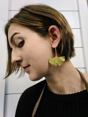 Student made Gingko Earrings