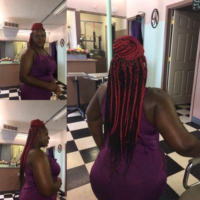 Box Braids Red & Black