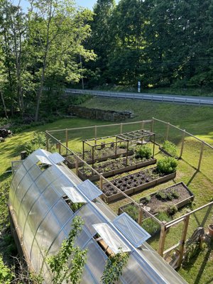 The chef uses his garden for fresh and local ingredients.