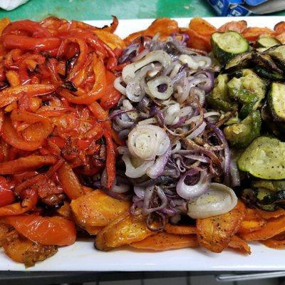 Our roasted pepper tray four our sandwich station