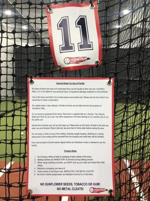 Batting cage rules