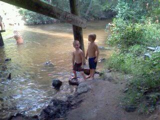 Geting cool white water creek with my famy