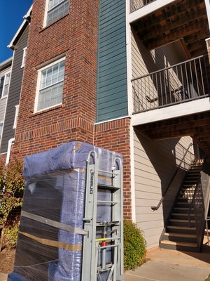 Properly pad protected dresser safely moved down 3 flights of stairs.