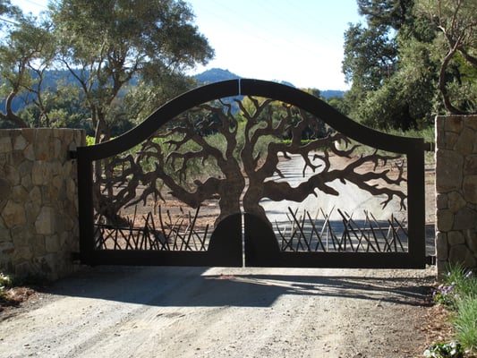 A Custom Entry Gate we built for the St. Helena Winery