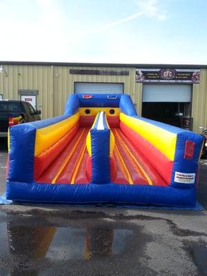 Our brand new 33 ft. Bungee Run!  Great for teens and adults for 16-18th B-day parties, Graduation parties and school functions!