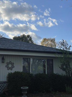 New roof front of house