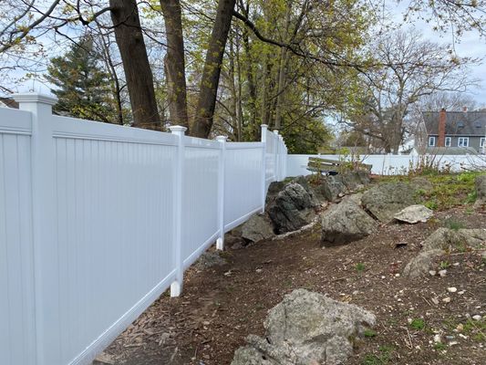 Vinyl scribed over granite fence by Art of Fence