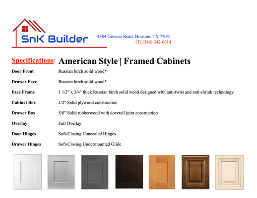 Framed Cabinets
- American Style