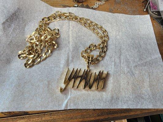 Custom made in 14kt gold in house...