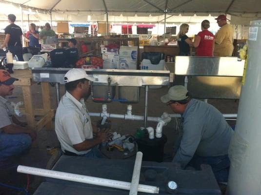 Texas Quality Services volunteered services at Rodeo Austin BBQ Cook Off. Installed water heater and piping to kitchen sink.