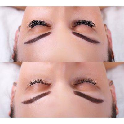 before & after volume lashes