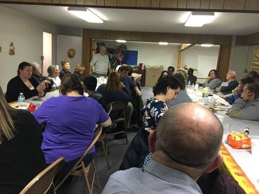 Thanksgiving dinner shared with the community.