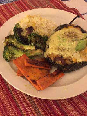 Vegetarian Chile Relleno
(all natural ingredients from scratch!)