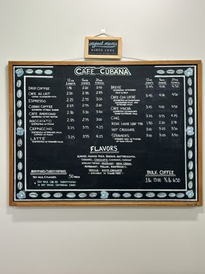 Original menu