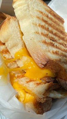 Sausage Egg and Cheese breakfast panini