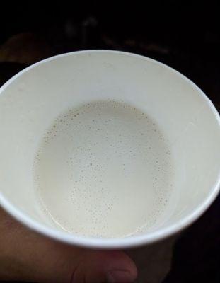 My Carmel Craze Latte -- when it didn't get more "coffee" dominant, I took a look and it was just creamer or frothed milk