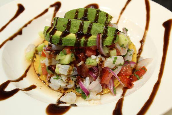 Tostada Ceviche Camaron