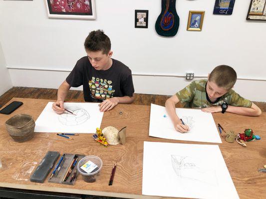 Students at Summer Art Camp