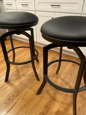 Barstools upholstery are nicer looking than the original one it came with.