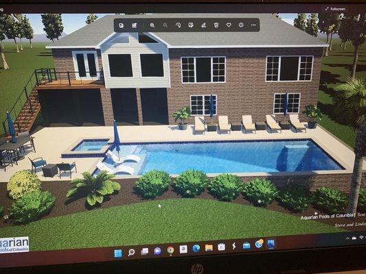 1 of the presentation photos of our pool !  Did a nicer job then our architect.