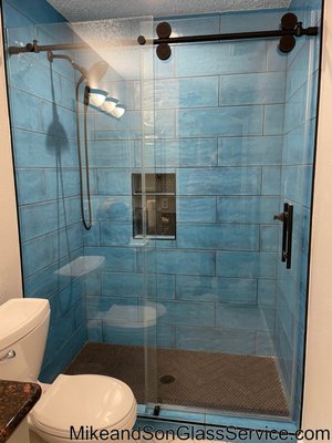 barn door style shower door