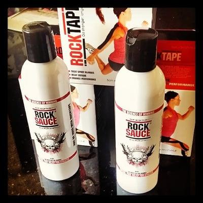 Rocksauce is great for pain relief and is often used in conjunction with Rocktape (kinesiology tape)