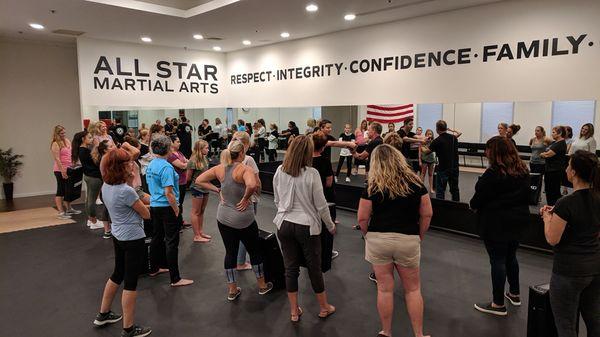 Master Ryan instructing a women's self defense class.