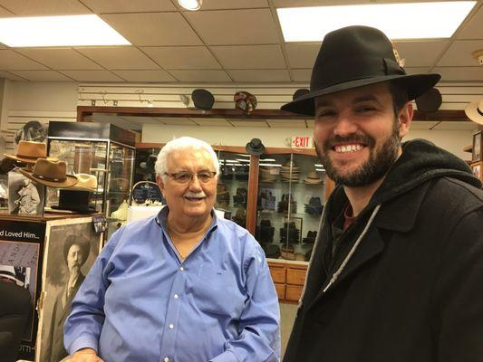 Hat shopping for a new fedora. The owner Gus stretched a hat for me and personally made sure it was a good fit.