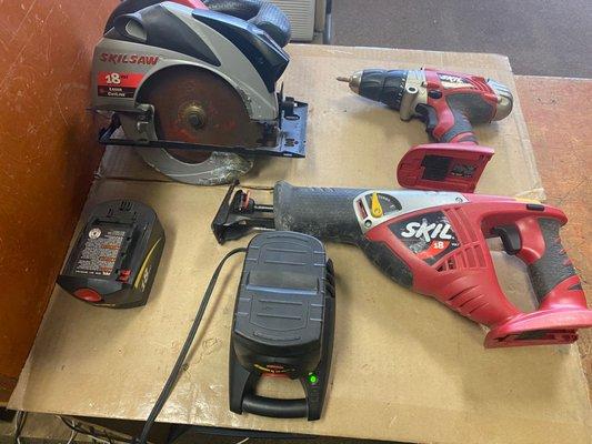 Skil 3 Piece 18V Cordless Drill Sawzall Circular Saw Combo